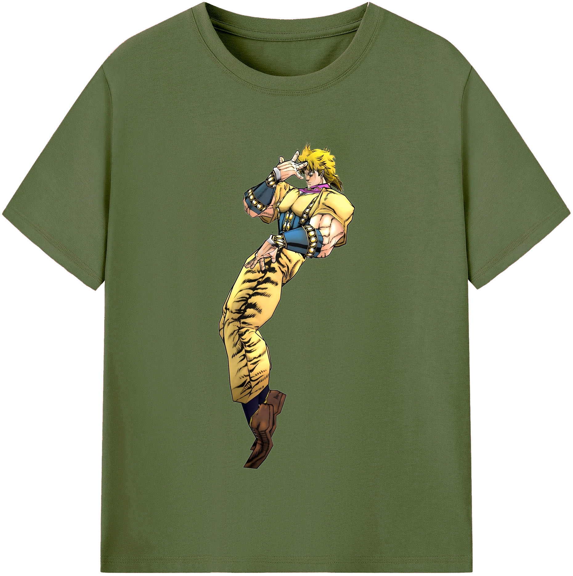 （画像用） ジョジョの奇妙な冒険 ディオ?ブランドー JoJo's Bizarre Adventure Dio Brando 綿100％半袖Tシャツ（フロントプリント）